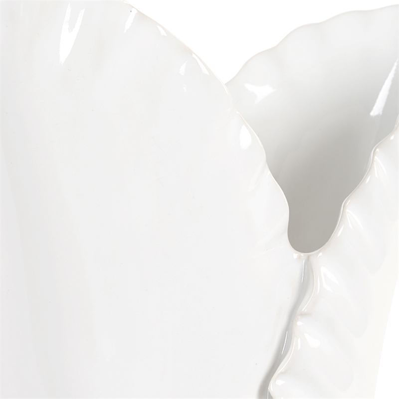 Uttermost Leafscape White Vases Set of 2