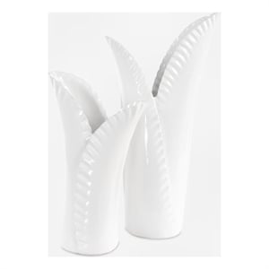 Uttermost Leafscape White Vases Set of 2