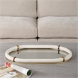 Uttermost Cyprus Leather Oval Tray in White
