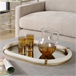 Uttermost Cyprus Leather Oval Tray in White