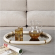 Uttermost Cyprus Leather Oval Tray in White