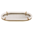 Uttermost Cyprus Leather Oval Tray in White