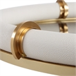 Uttermost Cyprus Leather Oval Tray in White