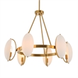 Uttermost Oviform 6 Light Round Chandelier in Brass