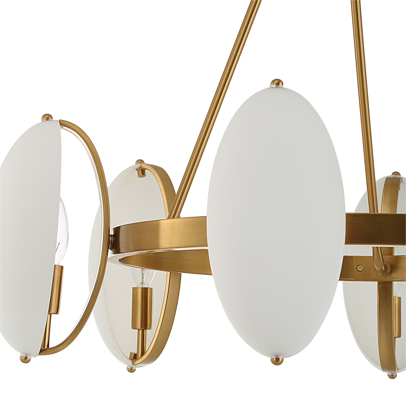 Uttermost Oviform 6 Light Round Chandelier in Brass