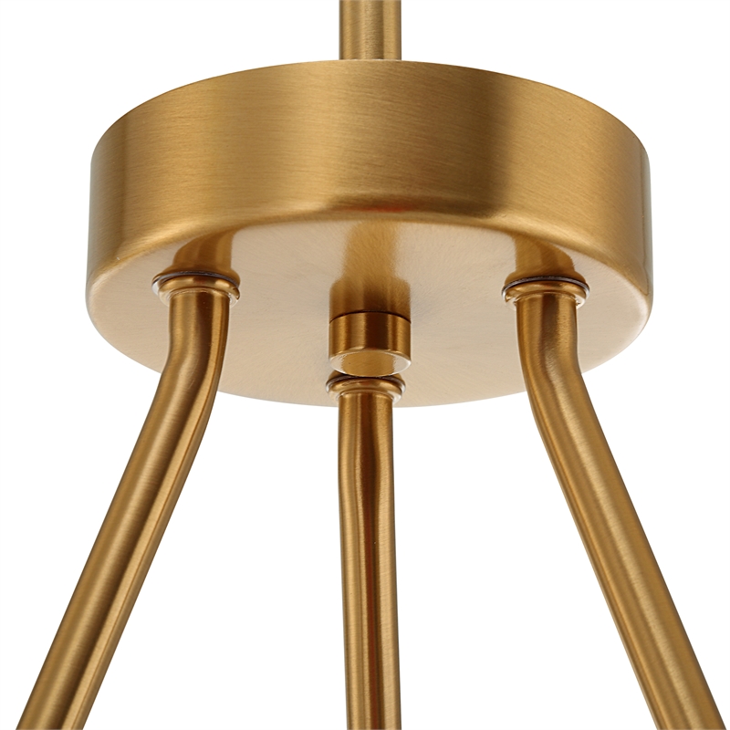Uttermost Oviform 6 Light Round Chandelier in Brass