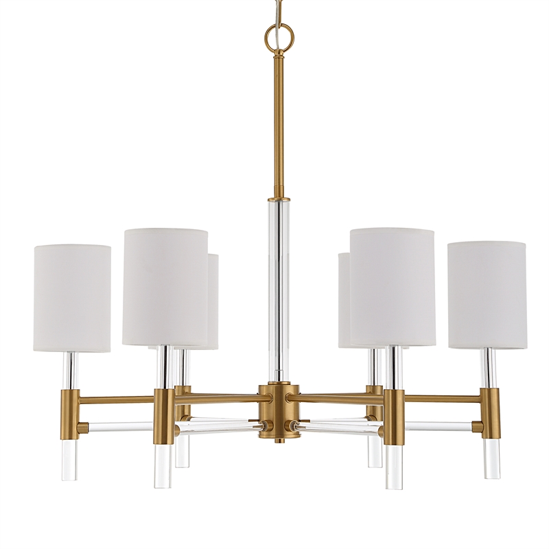 Uttermost Welkin 6 Light Modern Chandelier in Brass