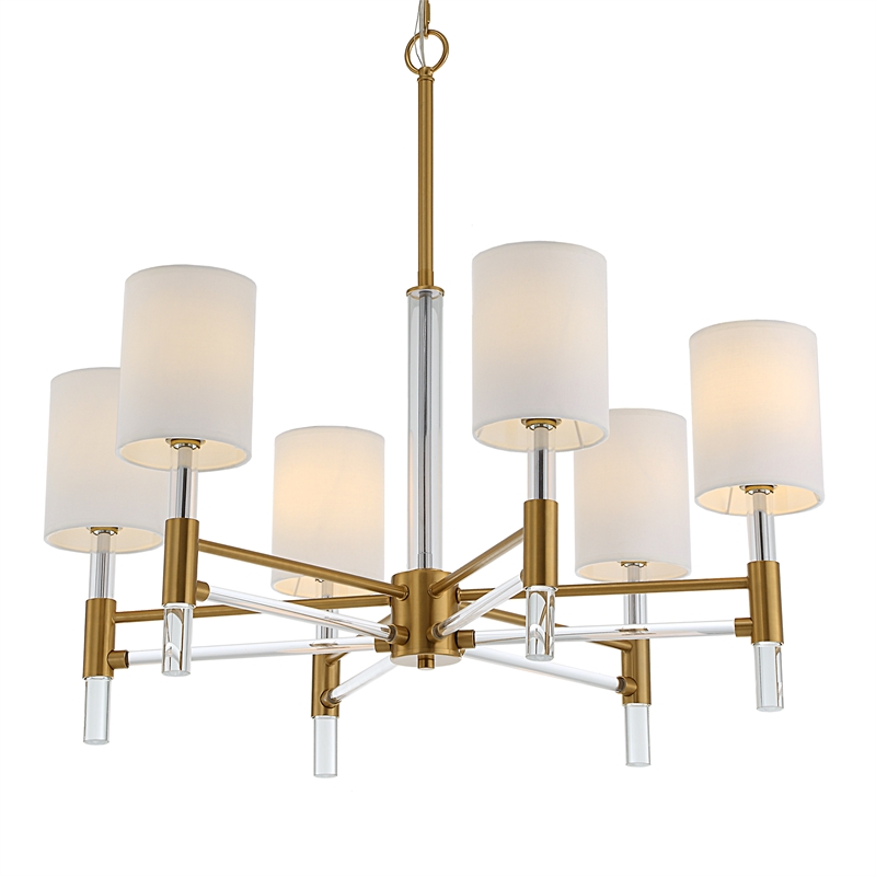 Uttermost Welkin 6 Light Modern Chandelier in Brass