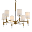Uttermost Welkin 6 Light Modern Chandelier in Brass