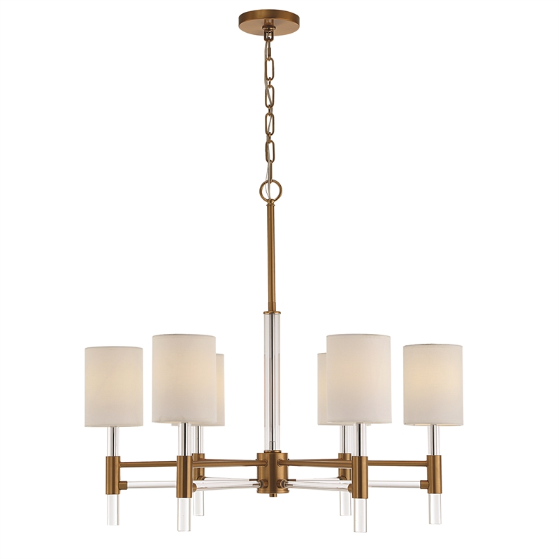 Uttermost Welkin 6 Light Modern Chandelier in Brass