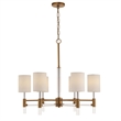 Uttermost Welkin 6 Light Modern Chandelier in Brass