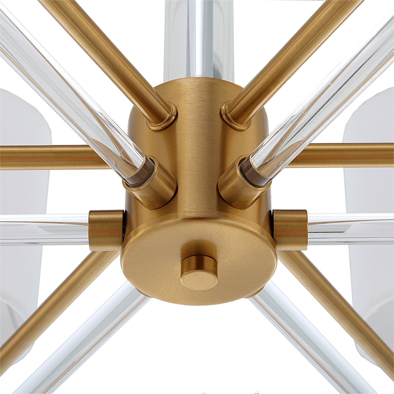 Uttermost Welkin 6 Light Modern Chandelier in Brass