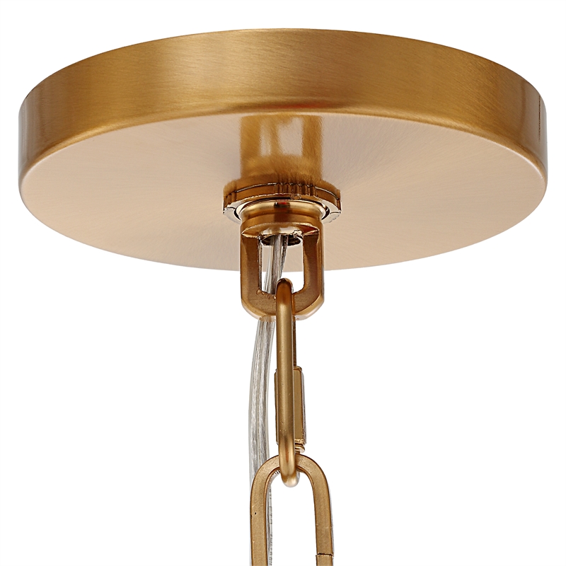 Uttermost Welkin 6 Light Modern Chandelier in Brass