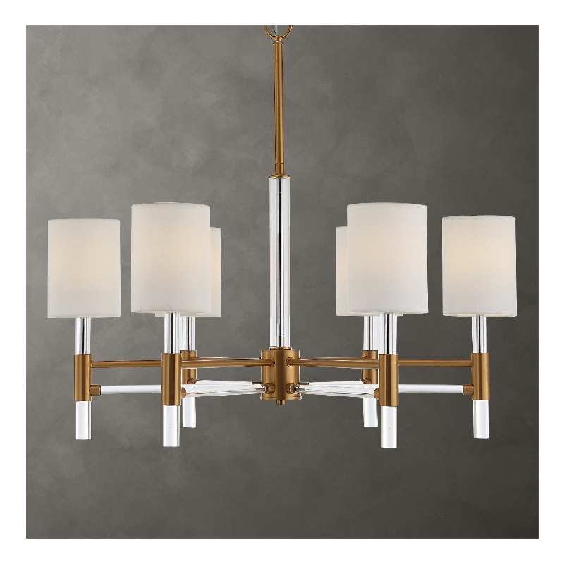 Uttermost Welkin 6 Light Modern Chandelier in Brass