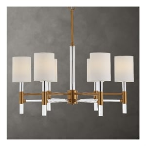 Uttermost Welkin 6 Light Modern Chandelier in Brass