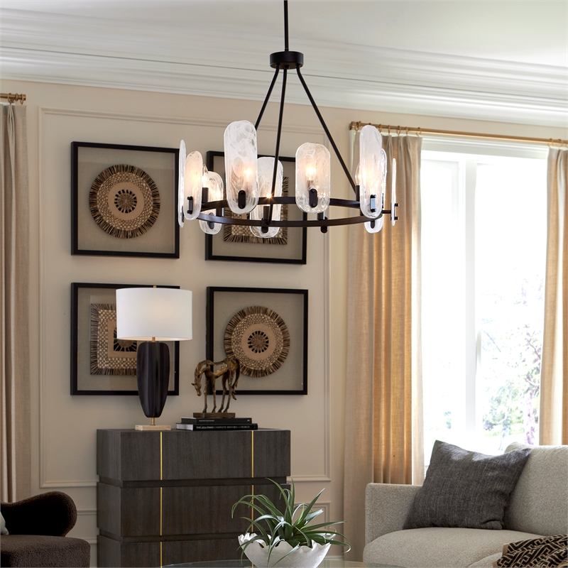 Uttermost Ellipse 10 Light Dark Bronze Chandelier