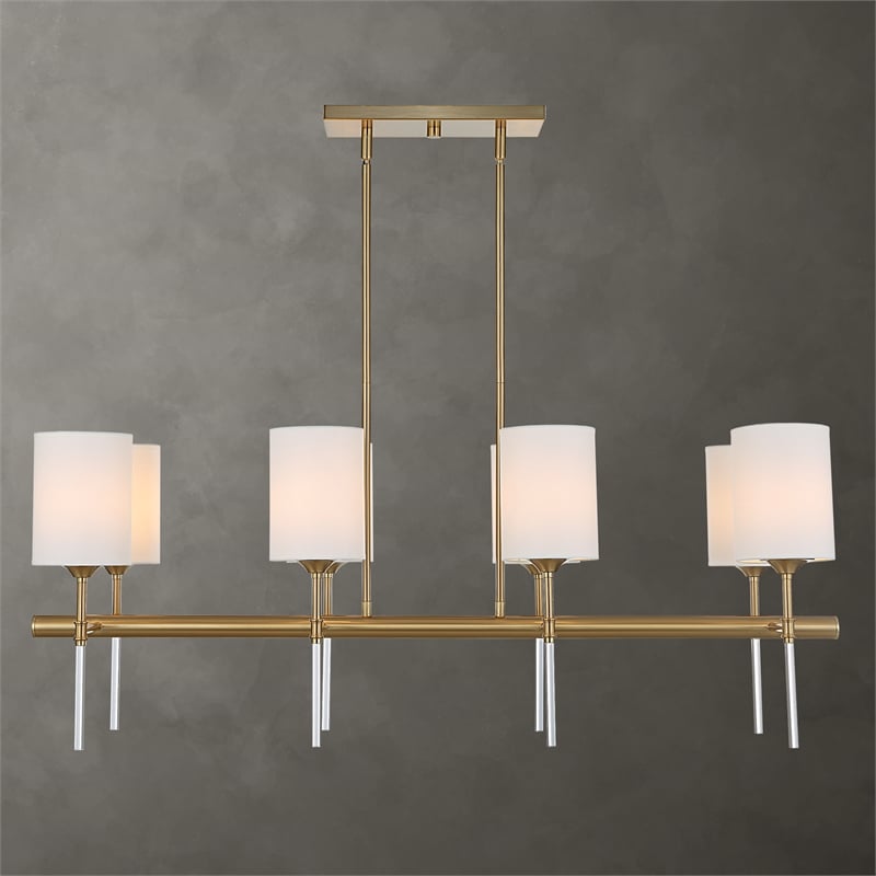 Uttermost Awyr 8 Light Linear Chandelier in Brass