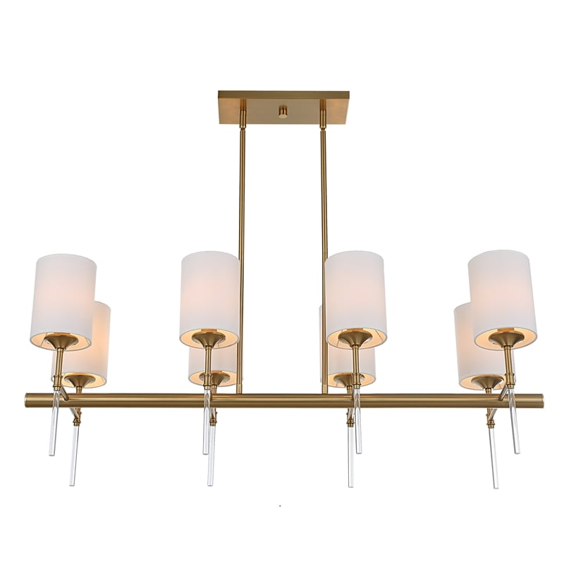 Uttermost Awyr 8 Light Linear Chandelier in Brass