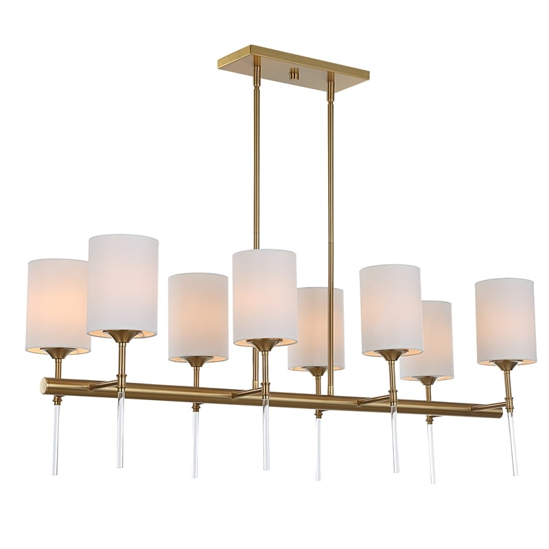 Uttermost Awyr 8 Light Linear Chandelier in Brass