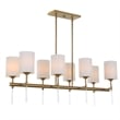 Uttermost Awyr 8 Light Linear Chandelier in Brass