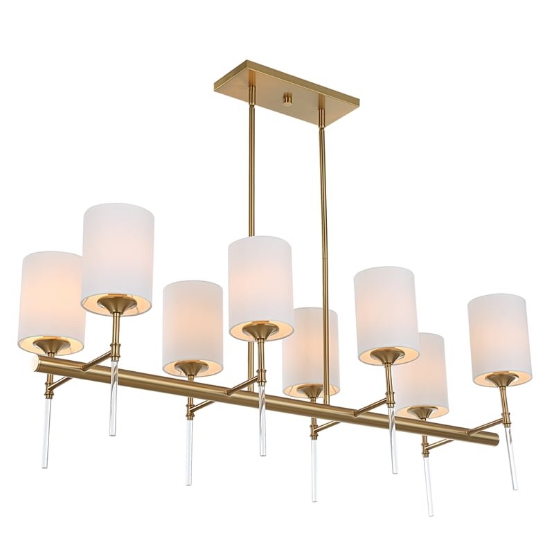 Uttermost Awyr 8 Light Linear Chandelier in Brass