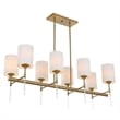 Uttermost Awyr 8 Light Linear Chandelier in Brass