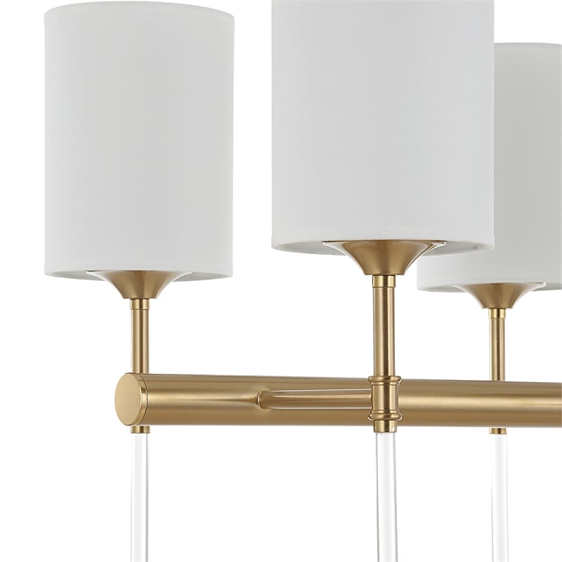 Uttermost Awyr 8 Light Linear Chandelier in Brass