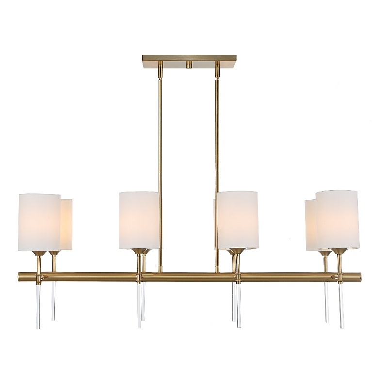 Uttermost Awyr 8 Light Linear Chandelier in Brass