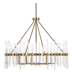 Uttermost Crystal Stick 8 Light Brass Chandelier