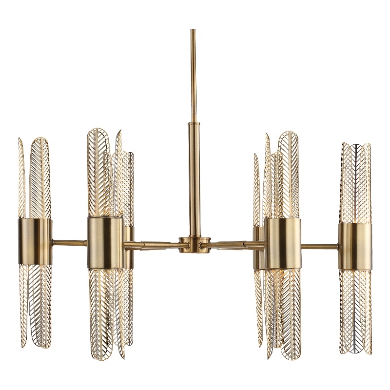 Uttermost Cret 12 Light Brass Chandelier