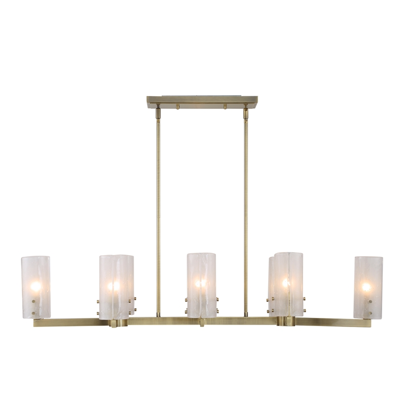 Uttermost Mistie 8 Light Linear Chandelier in Antique Brass