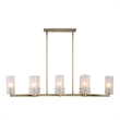 Uttermost Mistie 8 Light Linear Chandelier in Antique Brass