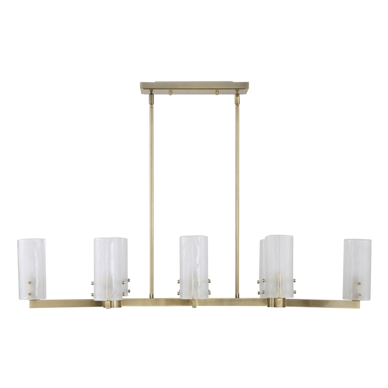 Uttermost Mistie 8 Light Linear Chandelier in Antique Brass