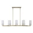 Uttermost Mistie 8 Light Linear Chandelier in Antique Brass