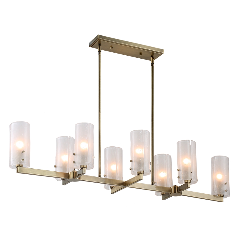 Uttermost Mistie 8 Light Linear Chandelier in Antique Brass