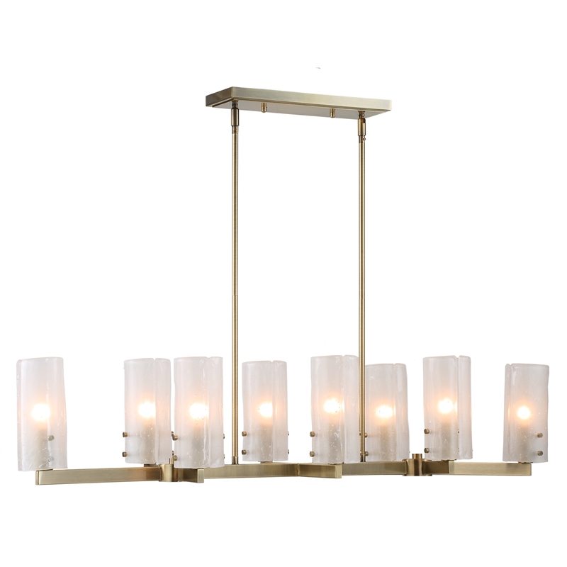 Uttermost Mistie 8 Light Linear Chandelier in Antique Brass