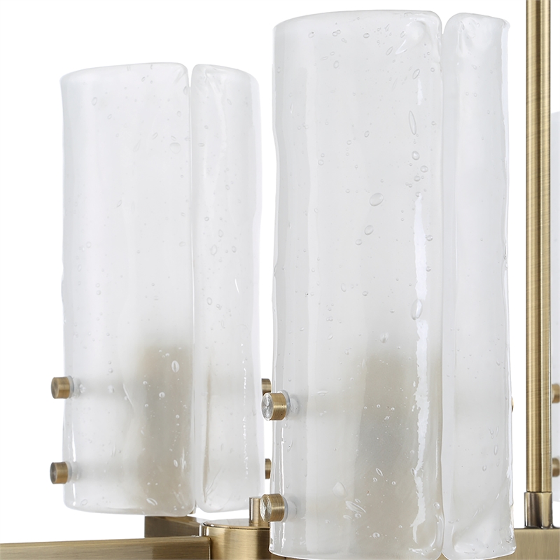 Uttermost Mistie 8 Light Linear Chandelier in Antique Brass