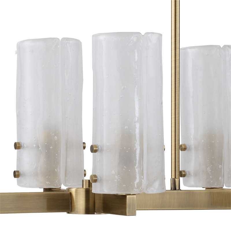 Uttermost Mistie 8 Light Linear Chandelier in Antique Brass