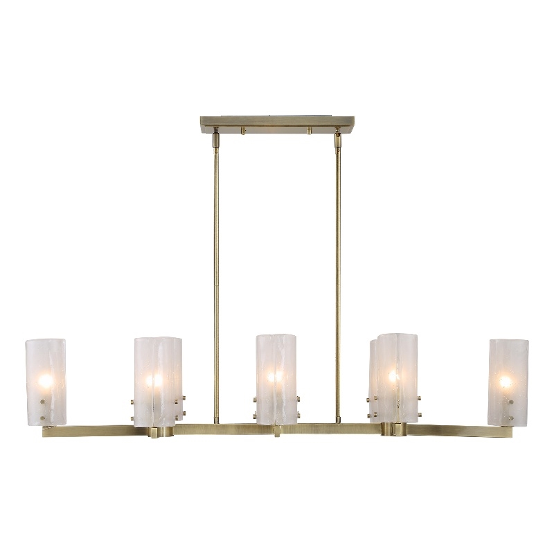 Uttermost Mistie 8 Light Linear Chandelier in Antique Brass