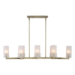 Uttermost Mistie 8 Light Linear Chandelier in Antique Brass