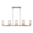 Uttermost Mistie 8 Light Linear Chandelier in Antique Brass