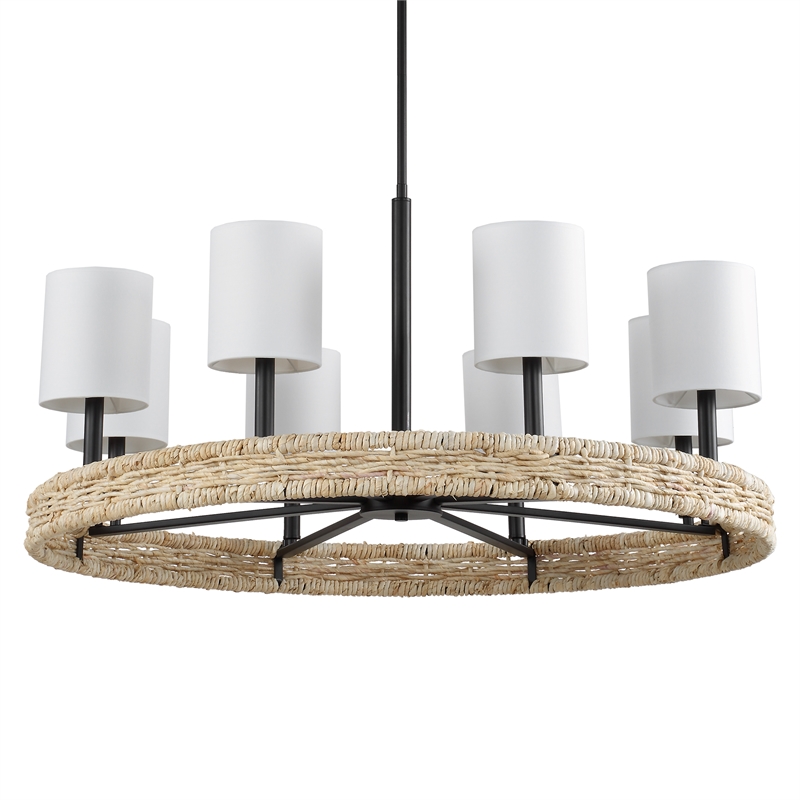 Uttermost Faiyam 8 Light Rattan Chandelier in Bronze