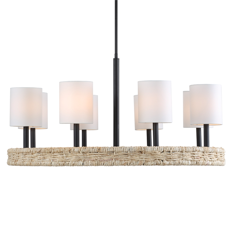 Uttermost Faiyam 8 Light Rattan Chandelier in Bronze