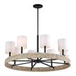 Uttermost Faiyam 8 Light Rattan Chandelier in Bronze