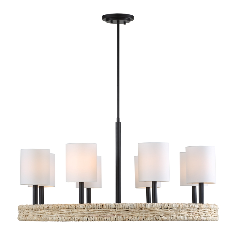 Uttermost Faiyam 8 Light Rattan Chandelier in Bronze
