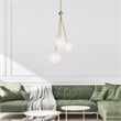 Uttermost Geodesic 3 Light Pendant in Antique Brass