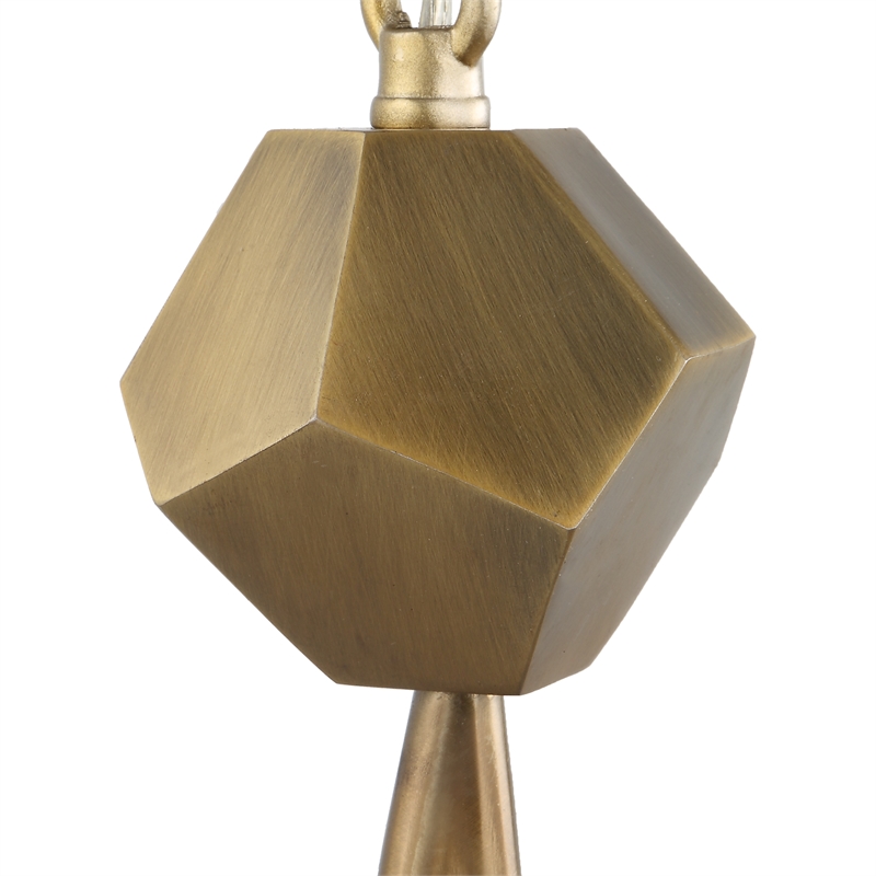Uttermost Geodesic 3 Light Pendant in Antique Brass