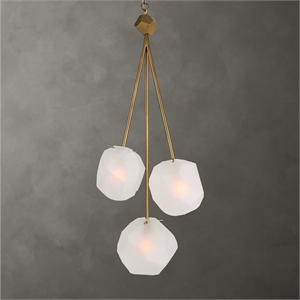 Uttermost Geodesic 3 Light Pendant in Antique Brass