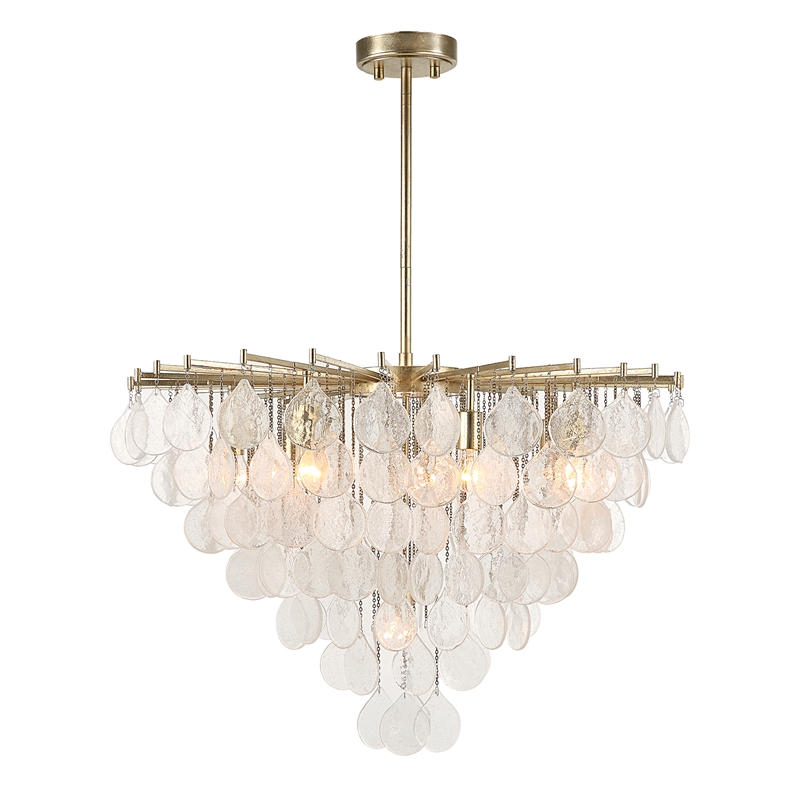 Uttermost Goccia 8 Light Tear Drop Glass Pendant in Silver