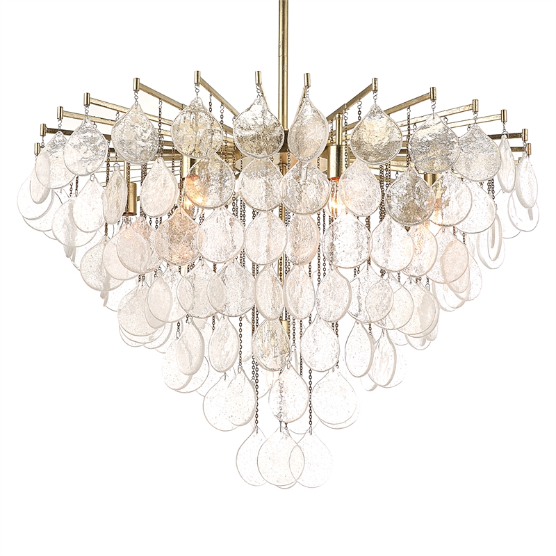 Uttermost Goccia 8 Light Tear Drop Glass Pendant in Silver